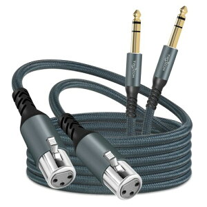 Twozoh XLR���X��1/4�C���`(6.35mm) TRS�P�[�u�� 3M 2�{���� �ґg�N�H�[�^�[�C���`�X�e���I�W���b�N XLR�}�C�N�P�[�u�� (Profesional/Hifi)