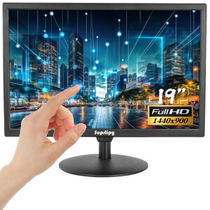 Suprlipy 19�C���` �^�b�`�X�N���[�����j�^�[ 1440x900 HDMI VGA AV USB BNC�Ή�, 10�|�C���g�Ód�e�ʃ^�b�`TFT LED���j�^�[ �m�[�gPC box PS5/PS4 Switch POS�V�X�e���p �������E�h�X�s�[�J�[