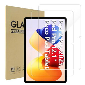 Simpeak 2������ Xiaomi Redmi Pad 2 Pro 2025 /Xiaomi Redmi Pad Pro/Xiaomi Poco Pad 12.1 �Ή� �����K���X�t�B���� 12.1�C���` �t���ی�t�B���� �����ߗ� �w��h�~ ��U�h�~ �C�A�[��