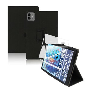 For Teclast ArtPad Pro �P�[�X �t�B���� �Z�b�g Teclast �^�u���b�g 12.7�C���` �p �ی�P�[�X �K���X�t�B���� �y�� �p�x���� �㎿PU�� �S���ʃJ�o�[ �ϏՌ� +�ی�t�B����1��