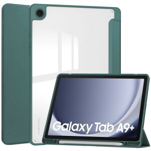 Galaxy Tab A9+ 11�C���` �P�[�X �w�ʓ��� �N���A S Pen ���[ �[�d�Ή� �I�[�g�X���[�v 3�܂�X�^���h Android �^�u���b�g �M�����N�V�[ Tab A9 Plus �J�o�[ ���� �ϏՌ� �y�� (�[��)