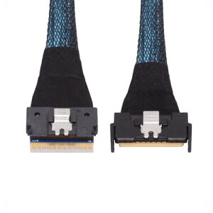 CY Cable PCI-E 5.0 Mini Cool Edge IO MCIO PCI-E 8i 74�s�� �I�X - �X�������C�� SFF-8654 SAS 4.0 74�s�� �I�X �����P�[�u�� 50cm