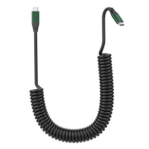 Thsucords USB C - USB C コイルケーブル 100W、USB C 3.2 Gen 2 X 2 20Gbps データ転送 Type C 20V/5A PD 高速充電コイルケーブルビデオモニターコードサポート 4K@60Hz 適格請求書発行可