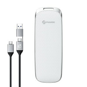 PHIXERO P10PRO �O�t��NVMe SSD 1TB USB 3.2 Gen2 �ő�1050MB/�b 2��1USB-C�P�[�u���t�� �O�t���|�[�^�u��SSD Windows/Mac/iPhone 15+/Android�Ή� �z���C�g