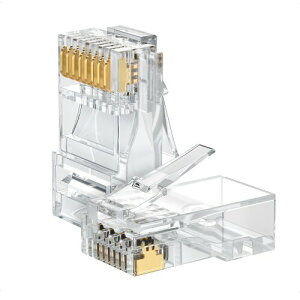 Cable Matters 100�Z�b�g LAN �R�l�N�^ RJ45 �R�l�N�^ �ۑ��r�t�� Cat 6 RJ45�v���O 8P8C UTP�P�[�u�� ���ΐ��ƒP���P�[�u���Ή�