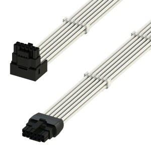 LINKUP - AVA Right Angle 600W PCIE 5.0 16Pin (12+4) High Current Power Cable | ���`�A�͂񂾕t���A�X���[�u�^�C�v16AWG | RTX5000�ERTX4000�ERTX3000 FE�ɑΉ� | 70cm �z���C�g