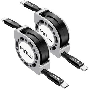 MINLU PD100W LkUSB-CUSB-C[dP[u usb-cP[u 莮(2pbN/1.2 M)iPhone 16/15 Pro MaxAiPad 10ATXGalaxy UItra/S23/S22ATX S24/S24 Ultra/S24+AV[vȂǂɑΉ