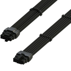 LINKUP - AVA 600W PCIE 5.0 16Pin (12+4) High Current Power Cable | 16AWG�A���`�A�͂񂾕t���A�X���[�u�^�C�v | RTX5000�ERTX4000�ERTX3000 FE�ɑΉ� | 70cm �u���b�N