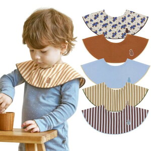 (Konny) Rj[xr[X^C Zbg Baby Bib 360°[O 悾ꂩ zE Vv ̎q j̎q xr[R[f oYj  v[g 5-H(Beige Stripe, Orange Brick, Sky Blu