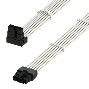 LINKUP - AVA Left Angle 600W PCIE 5.0 16Pin (12+4) High Current Power Cable | ���`�A�͂񂾕t���A�X���[�u�^�C�v16AWG | RTX5000�ERTX4000�ERTX3000 FE�ɑΉ� | 70cm �z���C�g