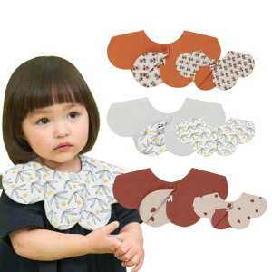 (Konny) Rj[o[VuX^C 3ZbgBaby Bib 360°[O 悾ꂩ zE Vv ̎q j̎q xr[R[f oYj  v[g 3-g(Orange Flower, Warm Gre