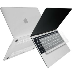 MS factory MacBook 12インチ 用 ケース カバー + 日本語 キーボードカバー マックブック 12 ハードケース 2017 2016 2015 A1534 全12色 マット加工 クリアホワイト 半透明 RMC series RMC-SET12-MCL