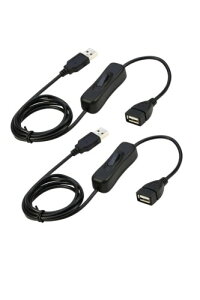 YFFSFDC USB 延長ケーブル オン/オフスイッチ付き USB A オス メス 延長ケーブル ON/OFF スイッチ データ転送をサポート USB電源ケーブル 1m 2本入り