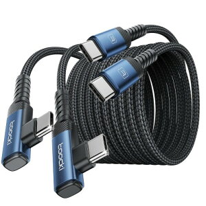 toocki usb c �P�[�u�� L�� 2�{�Z�b�g PD/QC 60W/3A �}���[�d �f���h�~ �i�C�����҂� �A���h���C�h iPhone 17/iPhone 16/iPhone 15/Plus�AMacBook Air/Pro�AGalaxy�ASwitch�Ȃ�USB-C�f�o�C�X�ɑΉ� �f���o�͔�Ή��i