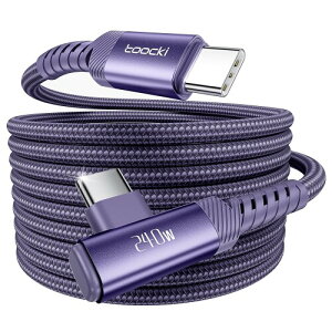 toocki USB C �P�[�u�� L�� 240W/5A Type-c L�^ PD3.1�}���[�d �f���h�~ �i�C�����҂� �A���h���C�h iPhone 17/iPhone 16/iPhone 15/Plus�AMacBook Air/Pro�AGalaxy�ASwitch�Ȃ�USB-C�f�o�C�X�ɑΉ�