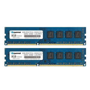 16GBLbg (2x8GB) PC3L-12800U DDR3 1,600MHz UDIMM 1.35V / 1.5V Rs[^ CL11 2Rx8 mECC Aobt@[h fAN 240s fXNgbv RAMW[