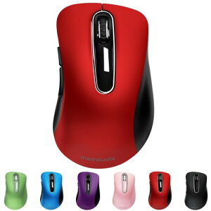 QAF 2.4GHz ���C�����X�}�E�X ���� �l�ԍH�w�f�U�C�� �����Ԏg�p�Ŕ��ɂ��� 1400DPI �����x���w�g���b�L���O �������p USB ���V�[�o�[�t�� 5 �{�^�� PC/�m�[�g/MacBook/Chrome OS �Ή��A���b�h �N