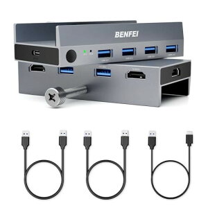 BENFEI USB 3.0 HDMI KVM ؑ֊ (8K@60Hz/4K@240Hz) USB ؑ֊A4  USB 3.0 |[gtA2 ̃Rs[^[ALj^[AL[{[hA}EXp ?? ???? ? 2*USB-A cableAUSB-A - US