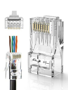 LAN�R�l�N�^,CableCreation RJ45 �R�l�N�^ �ђʎ� 100���� Cat6 / Cat5e/ Cat5 LAN�P�[�u���p �R�l�N�^ �z���ȒP �ܐ܂�ɂ���
