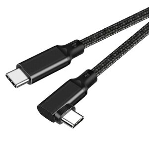 USB-C & USB-C ケーブル 0.5m L字 Popolier USB 3.2 Gen2x2 usb type c ケーブル USB 3.2/3.1など下位互換あり スマートフォン、タブレット、ノートパソコンのタイプc機種に対応 (ブラック)