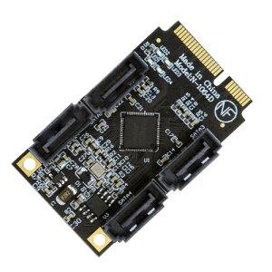 xiwai Mini PCI Express PCI-E to SATA 3.0 拡張カード、4ポートアダプターコンバーター 6Gbpsハードドライブ、SSD用。