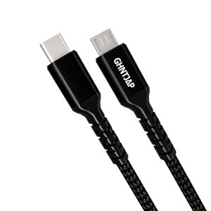 GHNTJAP Micro USB Type-C �P�[�u�� 1M USB C to Micro USB OTG�P�[�u�� �}�C�N��usb �^�C�vc �f�[�^�]�� �����[�d MacBook/Pixel/Galaxy���̑���Android�f�o�C�X�ɑΉ� �u���b�N