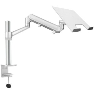 LOE(ロエ) モニターアーム ガススプリング式 ノートパソコン ラップトップ スタンド スムーズ 安定 LOL1S Pro 白 x シルバー