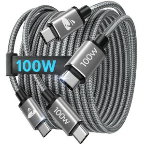 Aioneus USB C �P�[�u�� 3m 2�{�Z�b�g�^�C�vc �P�[�u�� �i�C�����҂� �f���h�~ USBC to USBC �[�d�P�[�u�� iPhone 17 16 15 Pro Max Samsung Galaxy S25 S24 Google Pixel MacBook Pro Air iPad Switch PS5��Type C�e��Ή�(�O��
