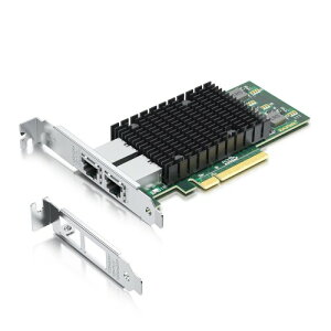 10Gtek 10G�l�b�g���[�N�J�[�h Intel X540-T2 �����{�[�h�i�`�b�v�j����, �f���A��RJ45 �|�[�g,10Gbase-T LAN�J�[�h,PCI E2.1 X 8, PC�T�[�o�p