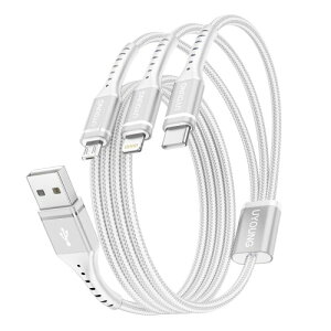 [dP[u 3in1 } 1.8m [dR[h 3 in 1 ϋv Type C Micro USB 3䓯[d iPhone Android ^CvC eΉ iVo[ j