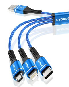 3in1 [dP[u Z 0.3M }[dR[h 3 in 1 30cm ϋv Type C Micro USB 3䓯[d iPhone Android ^CvC eΉ