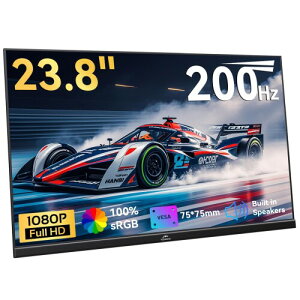 23.8�C���`USB-C���o�C�����j�^�[200Hz ����Freesync �Q�[�~���O���j�^�[ FHD 1920x1080 IPS�p�l�������^ �����^�|�[�^�u���f�B�X�v���CType-C/�W��HDMI/PC/PS4/PS5/XBOX/Switch�ȂǑΉ��X�s�[�J�[����VESA