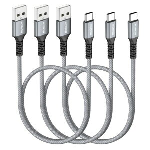 HOTNOW �Z�� USB C�P�[�u�� 50cm 3�{�A0.5m USB Type C to A �P�[�u�� 3A�}���[�d QC3.0 �����f�[�^�]��