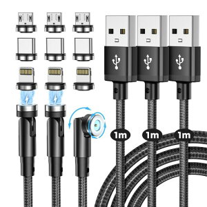 }Olbg [dP[u 3-in-1 USBP[u 360x+180x] iPhone Type-C led USBC Micro }Olbg  ^Cvc イłP[u [d android Ή - ubN- SYDZBK