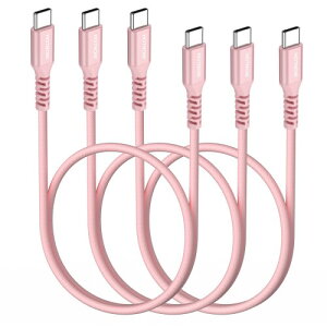 HOTNOW�Z��USB C����USB C�P�[�u��50cm3�{�A0.5m�s���NUSB�^�C�vC�[�d�P�[�u��PD 65W�݊��� iPhone 17 16 15,Galaxy S25/S24/S9, Pixel 4/3 XL, MacBook Air iPad Pro 2020