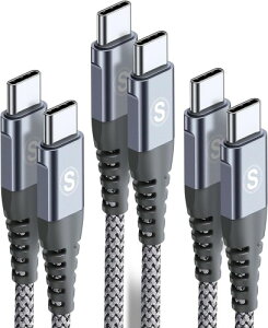 ^Cvc P[u USB C&USB C iPhone 16/iPhone 15 [dP[u[d Type-c ACtH15/phone15 pro Max,iPad Pro/Air,MacBookPro,Samsung Galaxy S25/S24/S23,Sony,PixelUSB Type-c@Ή (O[)