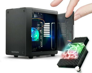 ElectroCookie Mini PC�P�[�X Raspberry Pi 5�p �A�N�e�B�uRGB�Ɩ��N�[���[�t�� (�}�b�g�u���b�N)