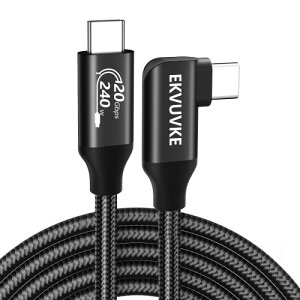 USB C to C �P�[�u�� L�� 0.5M 240W�}���[�dUSB 3.2 Gen 2x2 20Gbps �����f�[�^�]�� �o���� Thunderbolt4/3�݊� �i�C�����҂ݑϋv�݌v Type C �P�[�u�� �f���o�� iPhone 17/16/15 �V���[�Y/MacBook Pro/iPad Pro/Galaxy S25