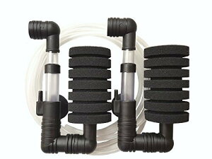 スポンジフィルター XY-2830 2個セット エアチューブ3m付き/サブや小型〜45cm水槽適応/ビーシュリンプ らんちゅう ディスカス 熱帯魚/ろ過 バクテリア