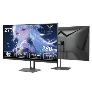 KEY TO COMBAT 27�C���`280Hz 1ms(GTG) �������x FHD(1920×1080) �Q�[�~���O���j�^�[ 4000:1�R���g���X�g�� HDR10 Fast VA�p�l�� sRGB126%�F��{�����[�� �A�C�P�A�Z�p Adaptive Sync HDMI2.0×2 DP1.4×1 USB2.0�C���z��