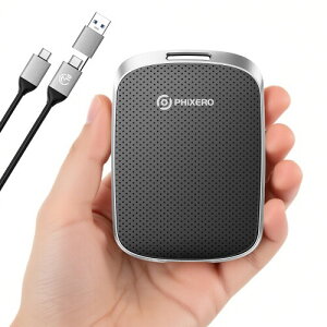 PHIXERO �|�[�^�u�� �G�N�X�g���[�� SSD 2TB �ő�550MB/�b�AUSB 3.2 Gen 2 USB C to C&A �X�}�[�g�t�H��/�^�u���b�g/PC/�m�[�g�p�\�R��/�J�����p (�u���b�N)