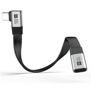 NFHK USB5.0 80Gbps 240W 16K 8K 60Hz 5K �t���b�g�X���� FPC �I�X-���X�����P�[�u�� ���p 90�x 40Gbps USB4.0 Thunderbolt3/4/5 �Ή� (20cm)