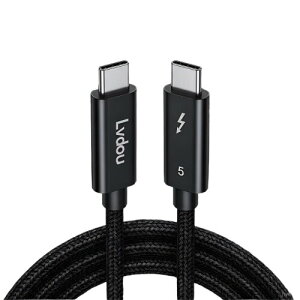 Lvdou USB-C Thunderbolt 5 �P�[�u�� 1m 240W PD�Ή� �ő�120Gbps �����f�[�^�]�� 16K@60Hz/4K@144Hz�f���o��USB-C �T���_�[�{���g5 �P�[�u�� (Thunderbolt 4/3�EUSB4 �݊�) Intel���K�F�� MacBook Pro/Mac mini (M4 Pro/Max)/ An