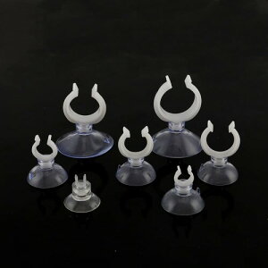 MUYYIKA 吸盤 水槽 キスゴム エアチューブホルダー 透明 ヒーター管等用 水槽 用品 クリップ 式 吸盤 水族館 アクアリウム ホースの固定に適用 (10個セット 直径23mm)