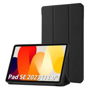 Simpeak Xiaomi Redmi Pad SE 11'' �Ή� �P�[�X �S�ʕی�J�o�[ ����PU���U�[��TPU ���^ ���y�� �I�[�g�X���[�v�@�\�t�� �O�܃X�^���h�^�u���b�g�P�[�X�i�u���b�N�j