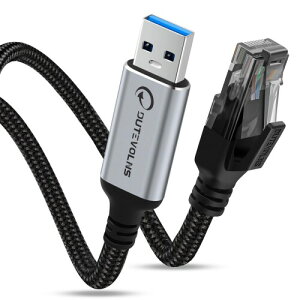 Dutevolns USB A to �L��LAN �A�_�v�^�[�P�[�u�� 1.5m�A 1000Mbps �M���`���҂ރC�[�T�l�b�g�P�[�u�� �A Type-A to RJ45�A �M�K�r�b�g ���ڐڑ��x���Ȃ��C�ɓK�pThunderbolt 3/4�A�m�[�g�p�\�R���APC�AMacBoo