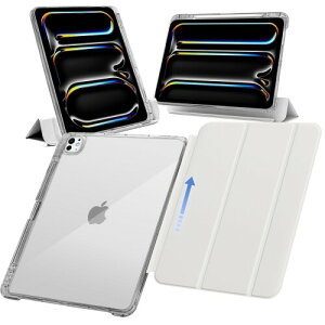 MS factory iPad Pro 13�C���` �P�[�X M5 M4 (2025/2024) �p �y�����[ ���O���\ �y�� �ϏՌ� �J�o�[ �c�u��/���u���X�^���h Pro 13 �P�[�X �\�t�g�t���[�� �w�ʓ��� �z���C�g�O���[ IPDP13m4-SLDPEN-WGY