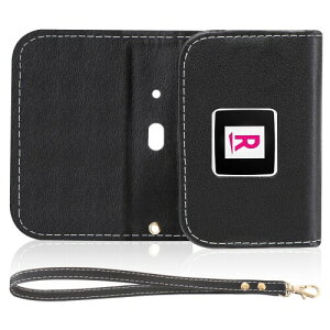 Rakuten WiFi Pocket Platinum��p ���o�C�����[�^�[ �P�[�X �J�o�[ ���� �t���b�v�^�C�v �}�O�l�b�g�� �S�ʕی� �ϏՌ� ���M�� (Black)