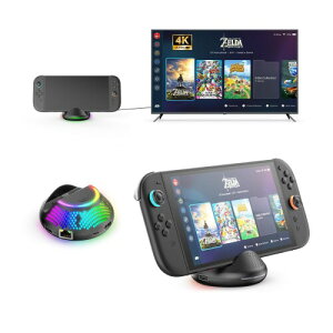 EJGAME Switch2 TV���[�h�h�b�N Switch 2TV�o�̓A�_�v�^�[Switch2�{�̂̕��M���P 4K@60Hz HDR�Ή� PD60W�}���[�d �M�K�r�b�gLAN�|�[�g���� �g�ь^ ��p���\���� RGB���C�g ������փh�b�N