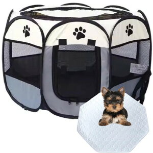 Storys ペットサークル 折りたたみ 犬 猫 ケージ 室内 サークル シーツ付き Sサイズ